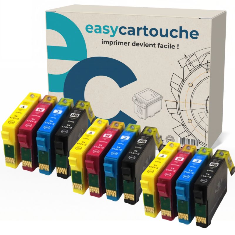 Pack de 12 cartuchos compatibles EPSON T18XL